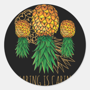 Sharing Is Caring Pineapple Hawaii Fruit Summer Classic Round Sticker