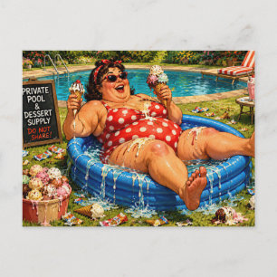 Sharing Is Highly Overrated - Self Denial Cartoon Postcard