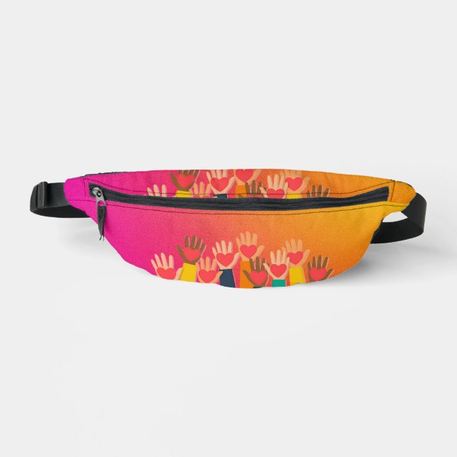 Sharing Love 2-Sided Print Fanny-Pack Bum Bags (Front)