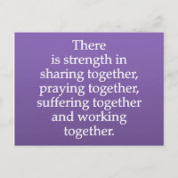 Sharing, Praying, and Working Together
