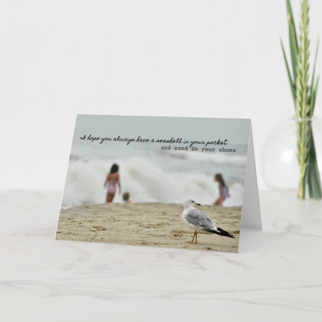 SHARING THE BEACH Greeting Card (Front)