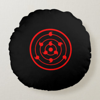 Sharingan Eyes Black  Round Cushion