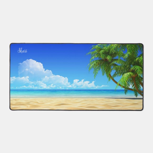 Shari's Beautiful Beach Day Desk Pad (Front)
