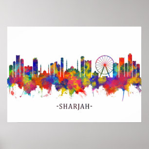 Sharjah UAE Skyline Poster