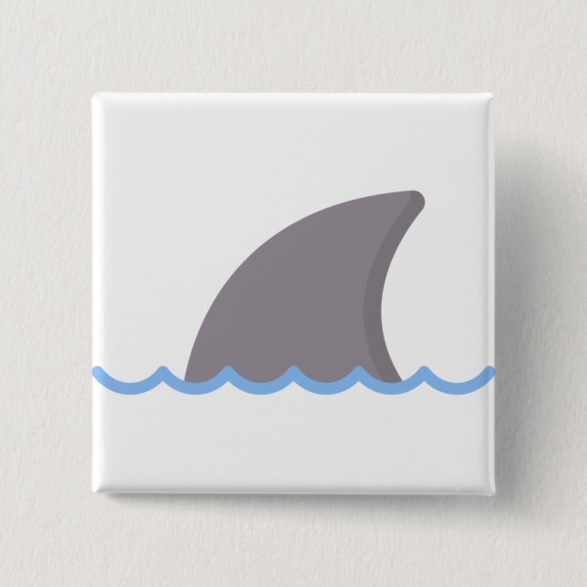 shark 15 cm square badge (Front)