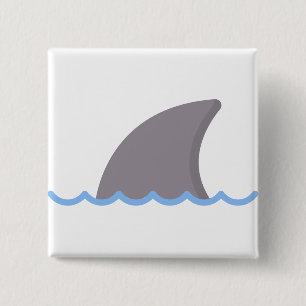 shark 15 cm square badge