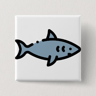 Shark 15 Cm Square Badge