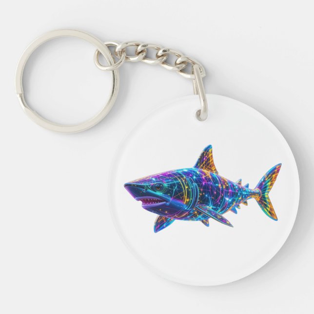 Shark - A Bright Art Key Ring (Front)