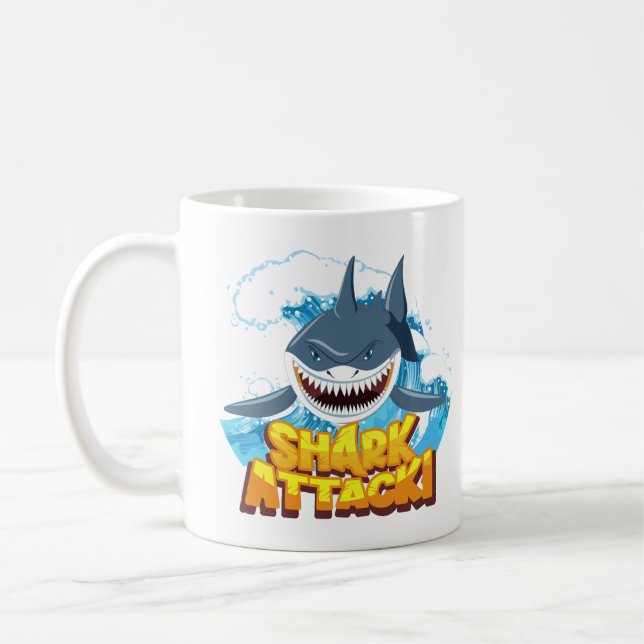 shark action coffee mug (Left)