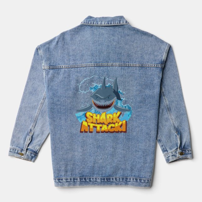 shark action denim jacket (Back)