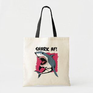 Shark AF!   Shark Lovers Graphic Design   Shark Tote Bag