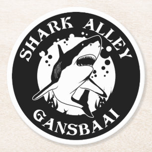 Shark Alley - Gansbaai Shark Scuba Diving Round Paper Coaster