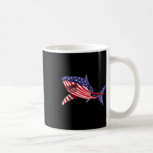 Shark American Flag Jawsome 4th Of July Kids Boys  Coffee Mug