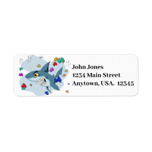 Shark Among Fish Return Address Label