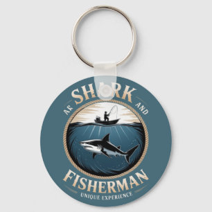 Shark and Fisherman Key Ring