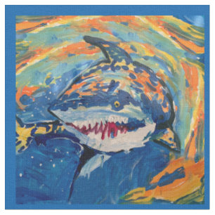 Shark "Art by Kids" Fabric
