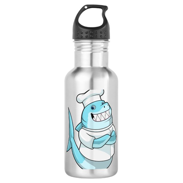 Shark as Chef with Cooking apron 710 Ml Water Bottle (Front)