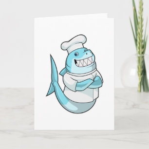 Shark as Chef with Cooking apron Card