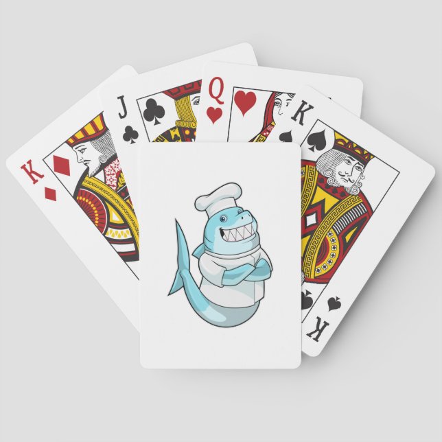 Shark as Chef with Cooking apron Playing Cards (Back)