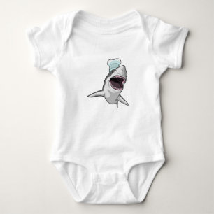 Shark as Cook with Chef hat Baby Bodysuit