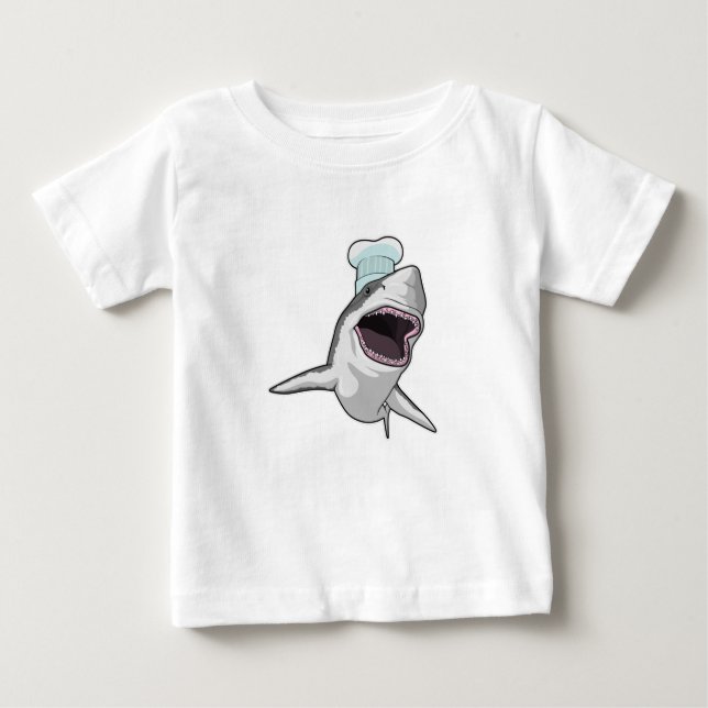 Shark as Cook with Chef hat Baby T-Shirt (Front)