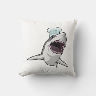 Shark as Cook with Chef hat Cushion