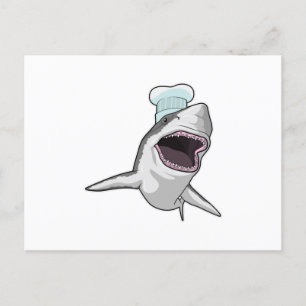 Shark as Cook with Chef hat Postcard