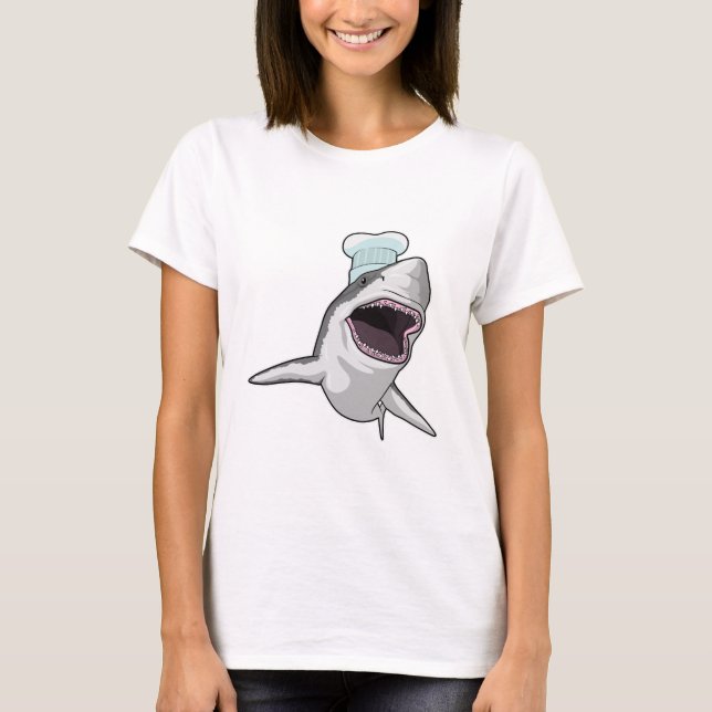 Shark as Cook with Chef hat T-Shirt (Front)