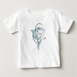 Shark as Fisher with Fishing rod Baby T-Shirt