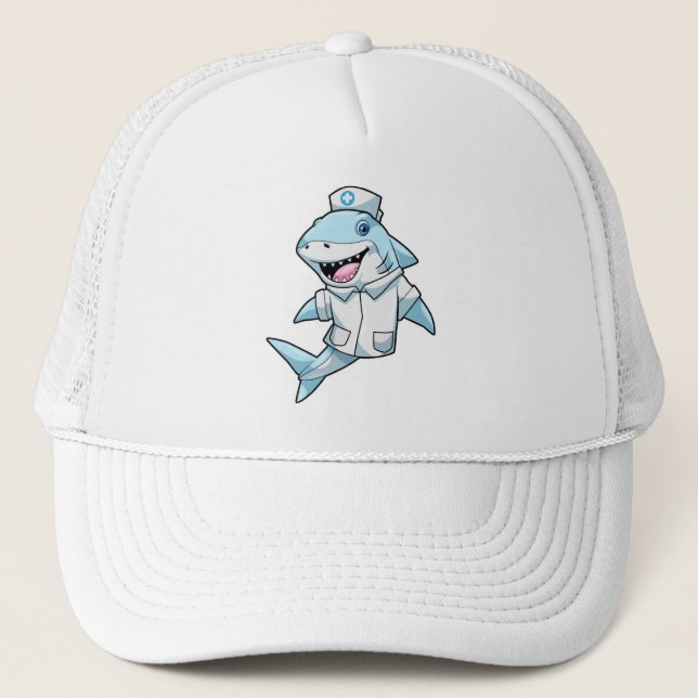 Shark as Nurse with Coat Trucker Hat (Front)