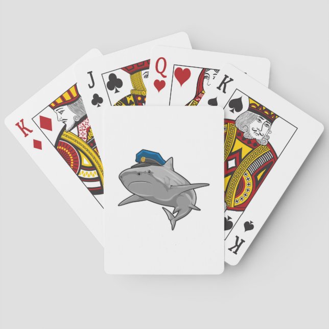 Shark as Police officer Police Playing Cards (Back)