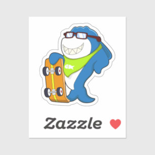 Shark as Skater with Skateboard