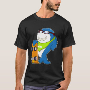 Shark as Skater with Skateboard T-Shirt