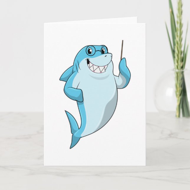 Shark as Teacher with Pointer Card (Front)