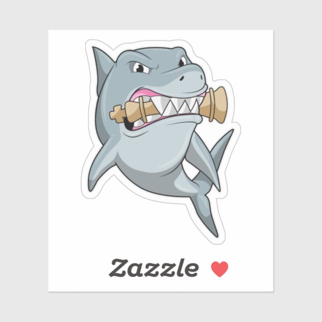 Shark at Chess with Chess piece King (Sheet)