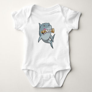 Shark at Chess with Chess piece King Baby Bodysuit