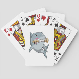 Shark at Chess with Chess piece King Playing Cards