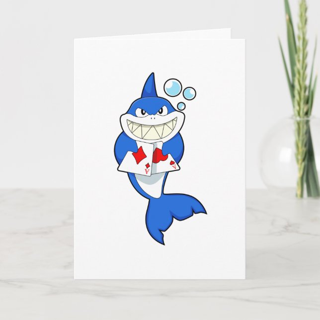Shark at Poker with Poker cards (Front)