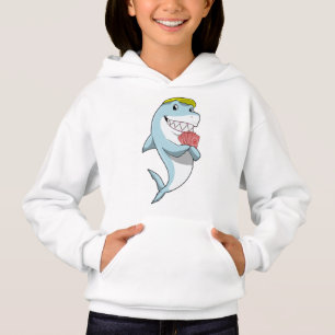 Shark at Poker with Poker cards