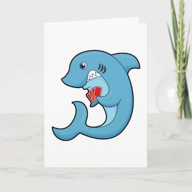Shark at Poker with Poker cards (Front)