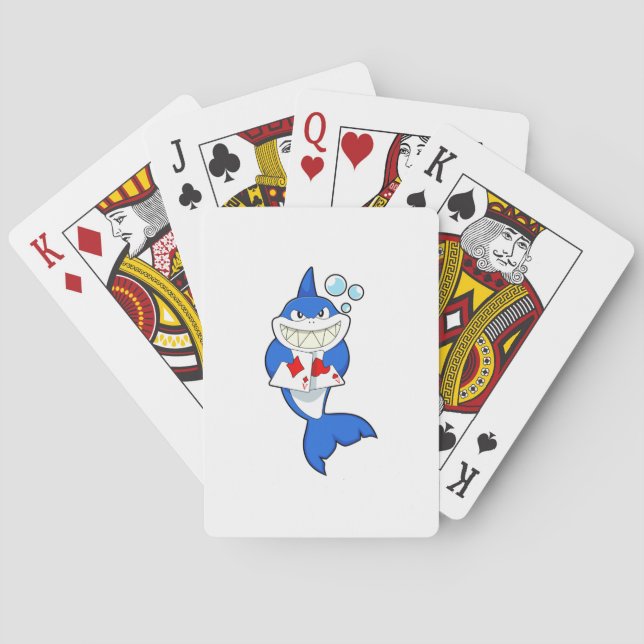 Shark at Poker with Poker cards (Back)