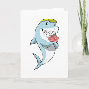 Shark at Poker with Poker cards