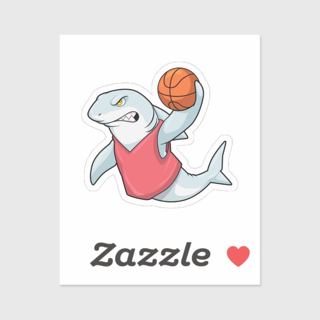 Shark at Sports with Basketball (Sheet)