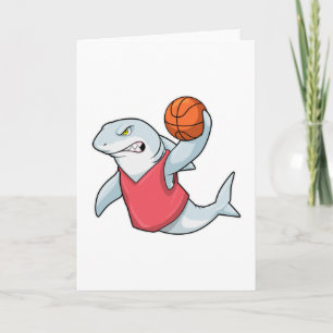 Shark at Sports with Basketball Card