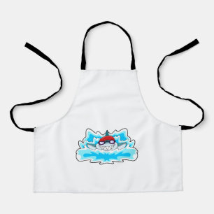 Shark at Swimming with Swimming goggles Apron