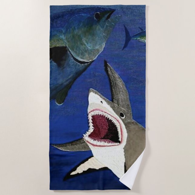 Shark attack beach towel (Front)