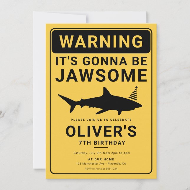 Shark Attack birthday Pool Party Invitation (Front)