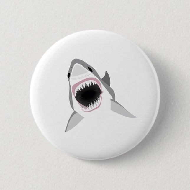 Shark Attack - Bite of the Great White Shark 6 Cm Round Badge (Front)