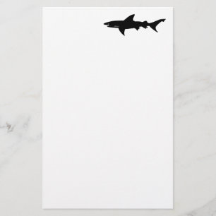 Shark Attack - Diving with Sharks Elegant Black Stationery