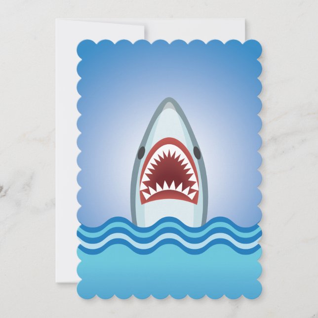 Shark Attack Funny Boat Party Invitations (Front)